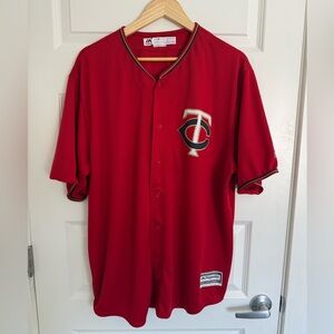Majestic Minnesota Twins CoolBase Baseball Jersey Red Mens Size XXL MLB 2XL